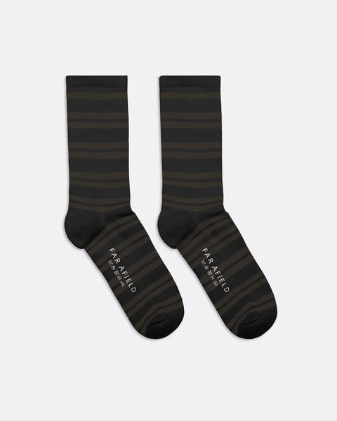 Far Afield AFSK226 Ribbed Stripe In Grey / Brown