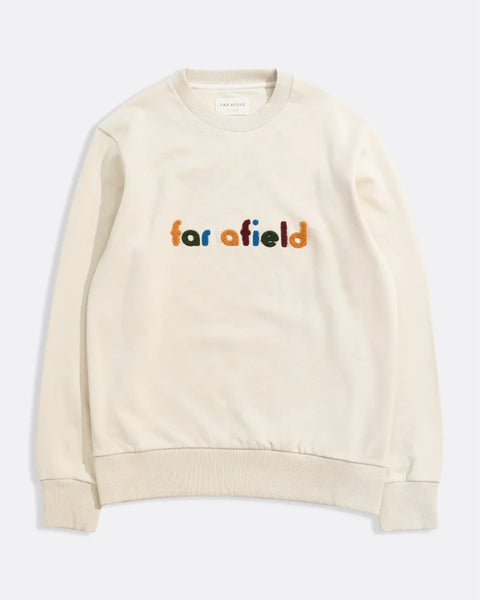 Far Afield AFSW132 Crewneck Sweatshirt In Stone - FA Logo Boucle