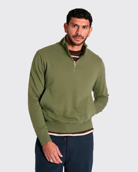 Far Afield AFSWFUND04 Funnel Neck Sweatshirt In Green