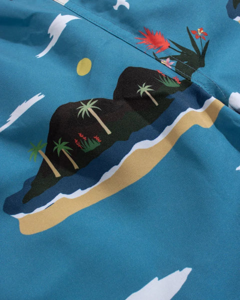 Far Afield AFSWIM052 Printed Swimshorts In Blue / Multi - Island Print