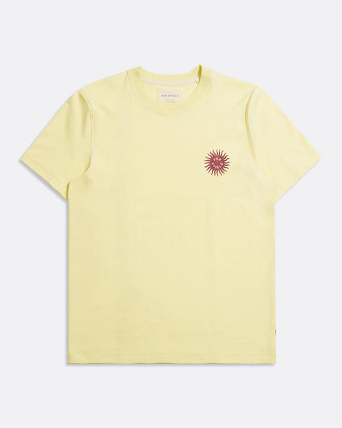 Far Afield AFTS305 Crewneck T Shirt In FA Sol Print Dusty Yellow