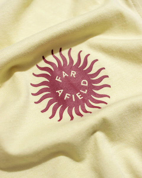 Far Afield AFTS305 Crewneck T Shirt In FA Sol Print Dusty Yellow