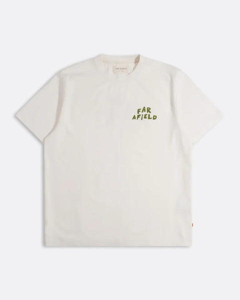 Far Afield AFTS325 Graphic Short Sleeved T-Shirt In White - FA Palm
