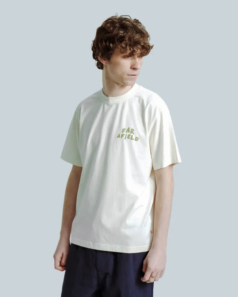 Far Afield AFTS325 Graphic Short Sleeved T-Shirt In White - FA Palm
