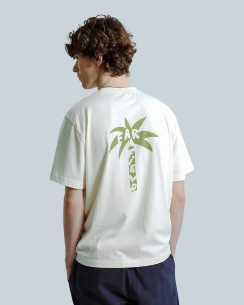 Far Afield AFTS325 Graphic Short Sleeved T-Shirt In White - FA Palm