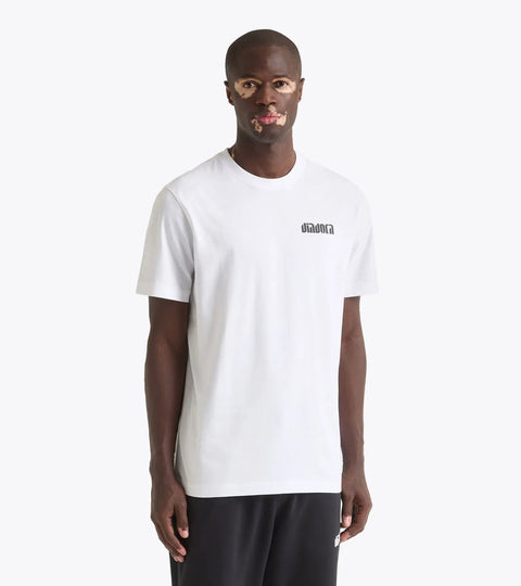 Diadora T-Shirt SS Athletic Logo In Optical White/Black