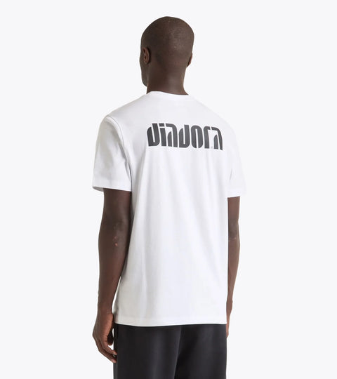 Diadora T-Shirt SS Athletic Logo In Optical White/Black