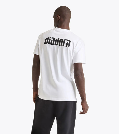 Diadora T-Shirt SS Athletic Logo In Optical White/Black