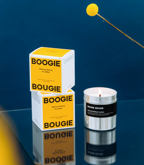 Boogie Bougie Scented Candle Mimosa Darling & Leather 250g