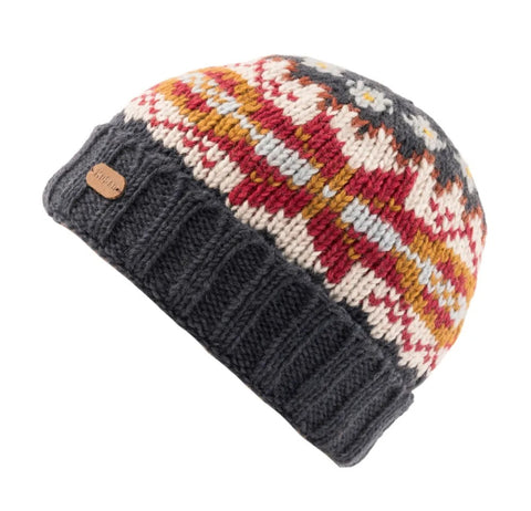 Kusan PK2101 Beanie Turn Up Hat Blue Mustard