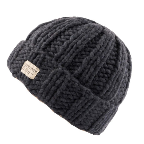 Kusan PK2525 Beanie Turn Up Thick Yarn Navy
