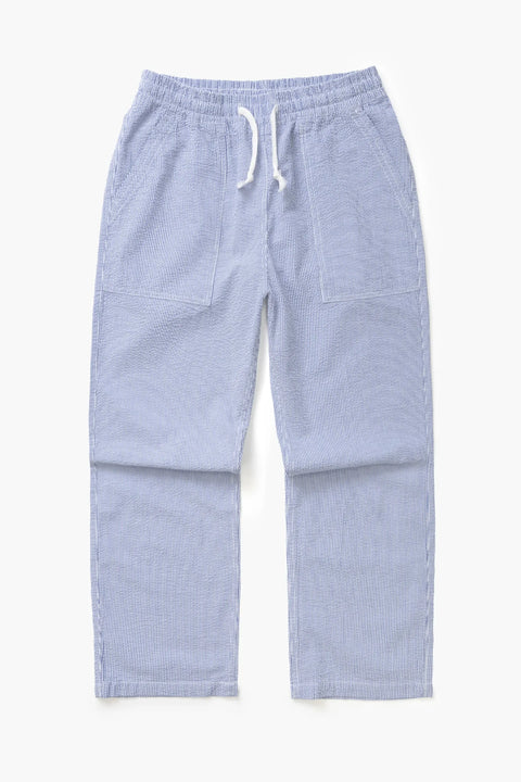 Service Works SW207 Seersucker Chef Pants In Navy Stripe