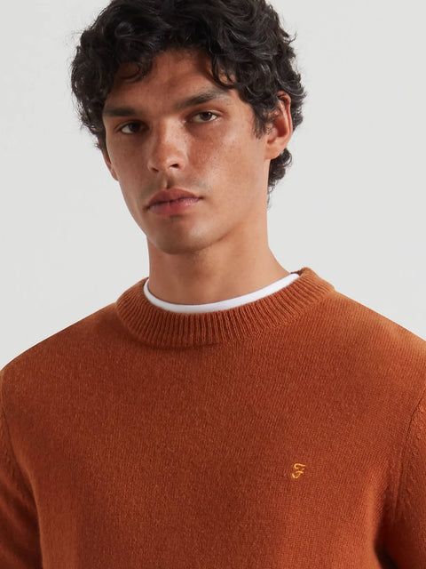 Farah F4GFF060 Maidstone Crew Sweat In Burnt Ochre