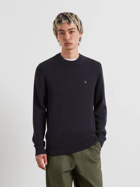 Farah F4GFG000 Shepard Crew Sweater In True Navy
