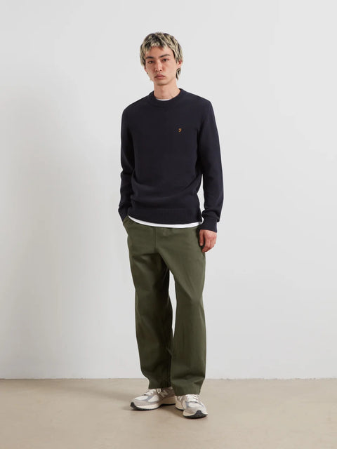 Farah F4GFG000 Shepard Crew Sweater In True Navy
