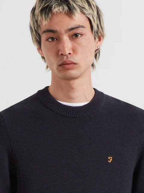 Farah F4GFG000 Shepard Crew Sweater In True Navy