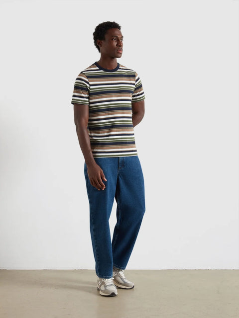 Farah F4KFF008 Weir Stripe Ss Tee - In Rosemary