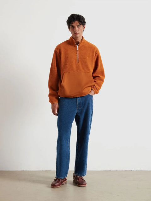 Farah F4KFF016 Mews Fleece - Gold F In Burnt Ochre