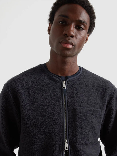 Farah F4KFF018 Fletcher Zip Thru - In True Navy