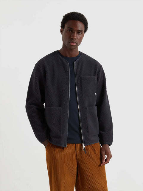 Farah F4KFF018 Fletcher Zip Thru - In True Navy