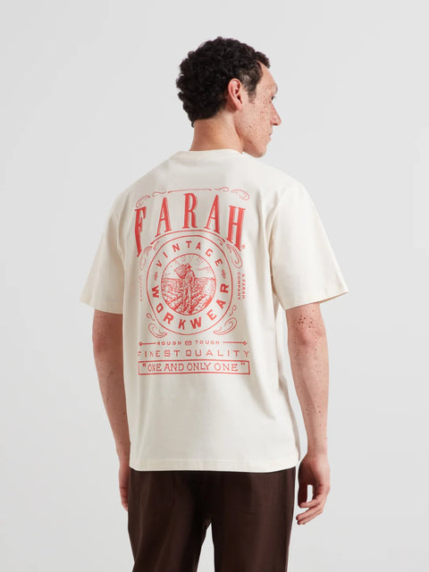 Farah F4KFG012 Haise Graphic Ss Tee In Ecru