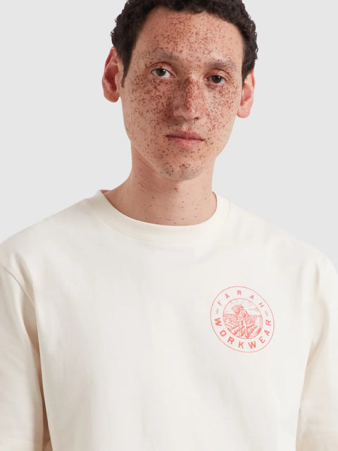 Farah F4KFG012 Haise Graphic Ss Tee In Ecru
