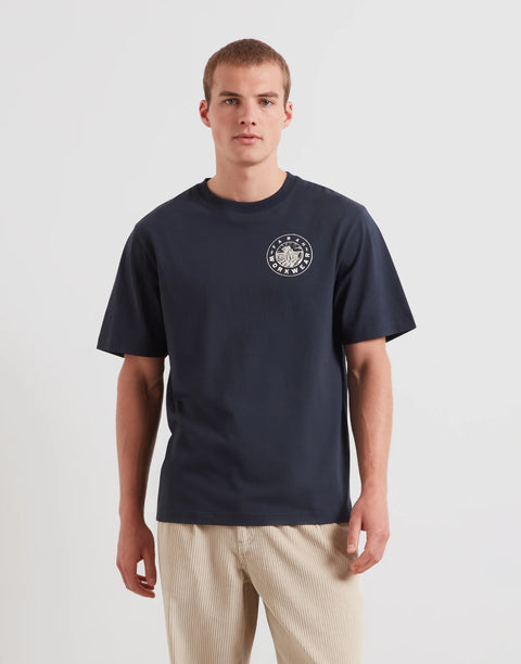 Farah F4KFG012 Haise Graphic Ss Tee In True Navy