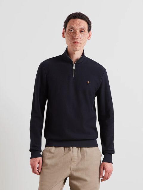 Farah F4KFG020 Conrad 1/4 Zip - Go In True Navy