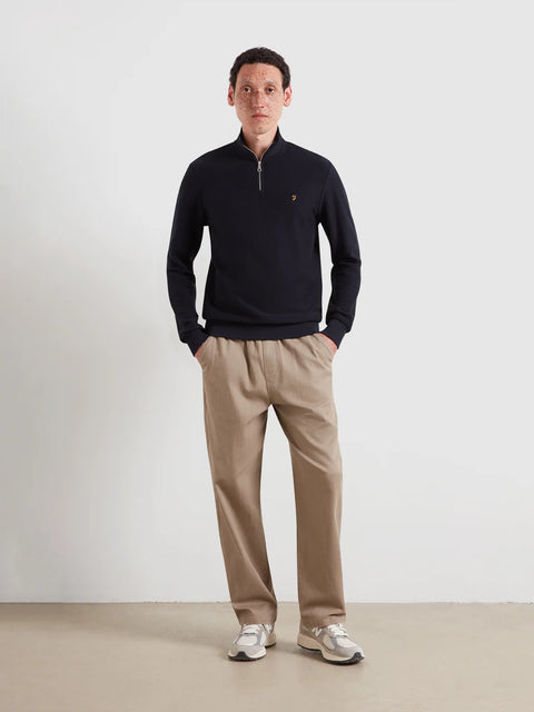 Farah F4KFG020 Conrad 1/4 Zip - Go In True Navy