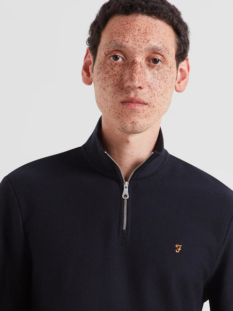 Farah F4KFG020 Conrad 1/4 Zip - Go In True Navy