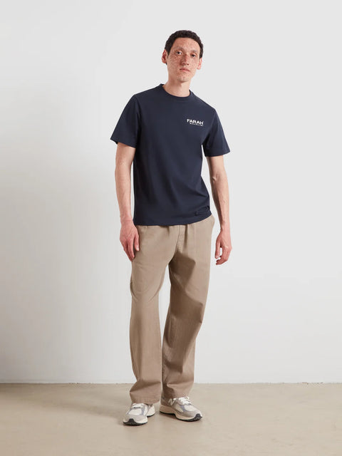 Farah F4KSG053 Clissold Graphic Tee In True Navy