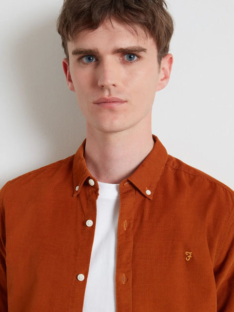 Farah F4WF9017 Fontella Cord Ls Bd In Burnt Ochre