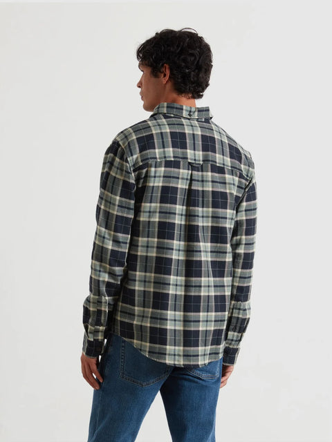 Farah F4WFF039 Christian Ls Check B In Tarragon Green
