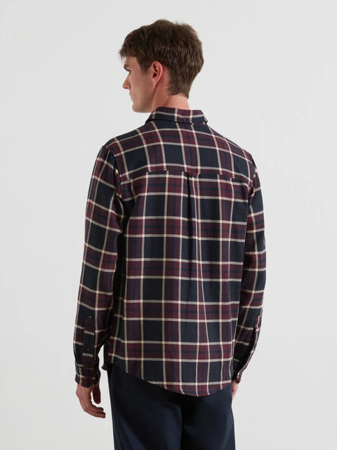Farah F4WFF039 Christian Ls Check B In Bordeaux