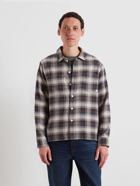 Farah F4WFF041 Lavelle Ls Check In Dark Brown