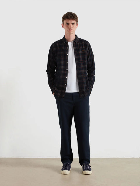 Farah F4WFF046 Fontella Cord Check In Burnt Ochre