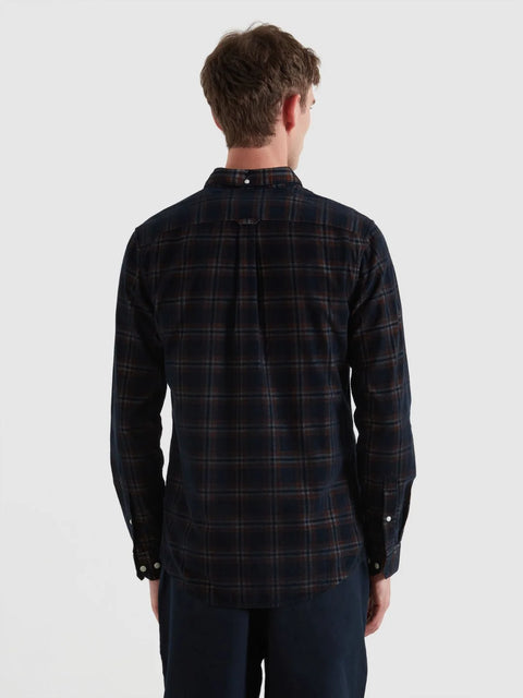 Farah F4WFF046 Fontella Cord Check In Burnt Ochre