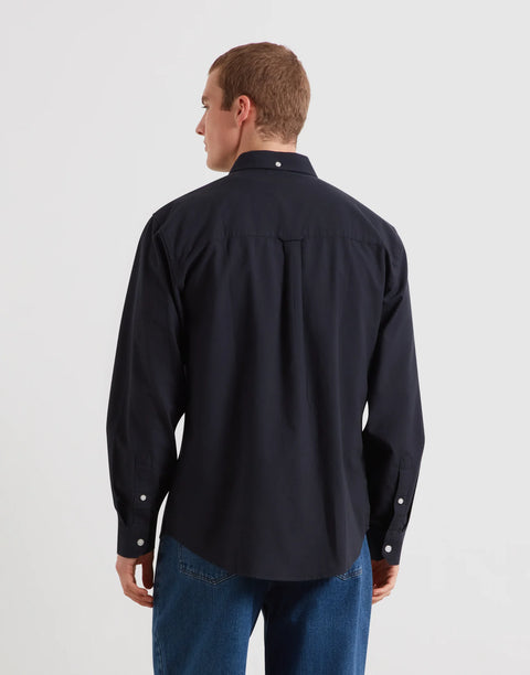 Farah F4WSG063 Brewer F Tab Ls Shirt In True Navy