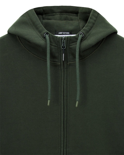 Weekend Offender Winton Zip Through Hoodie In Forest