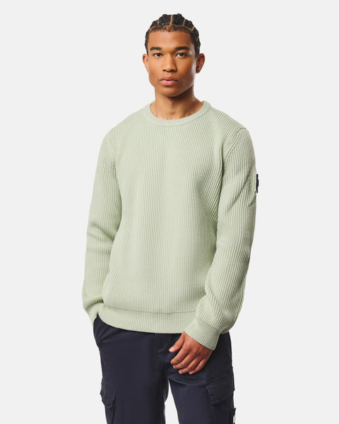 Weekend Offender Morello Rib Crew Neck Jumper In Julegree
