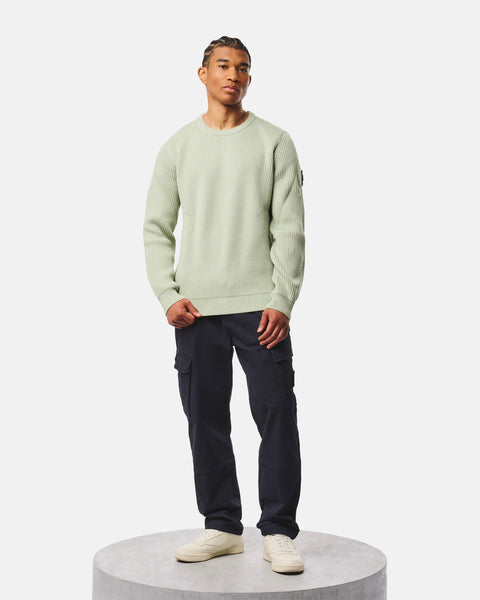 Weekend Offender Morello Rib Crew Neck Jumper In Julegree