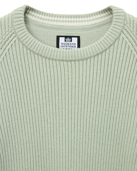 Weekend Offender Morello Rib Crew Neck Jumper In Julegree