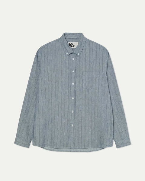 La Paz Branco Shirt In Indigo Stripes