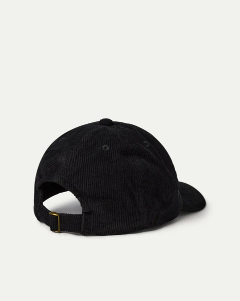 La Paz Santos Cap In Black Baby Cord/Grape Logo