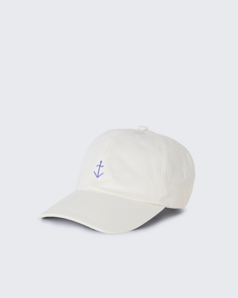 La Paz Santos Cap In Off White/Wind Blue Logo