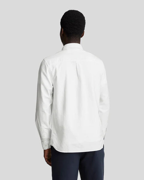 Lyle & Scott LW2112TON Tonal Eagle Plain Oxford Shirt In White