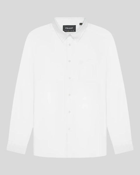 Lyle & Scott LW2112TON Tonal Eagle Plain Oxford Shirt In White