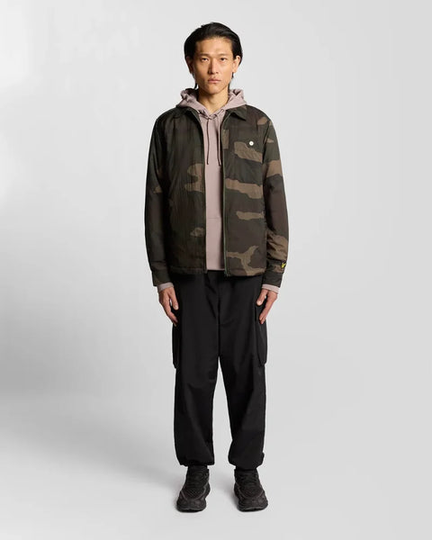 Lyle & Scott LW2318V Insulated Camoflage Overshirt In Grey Taupe