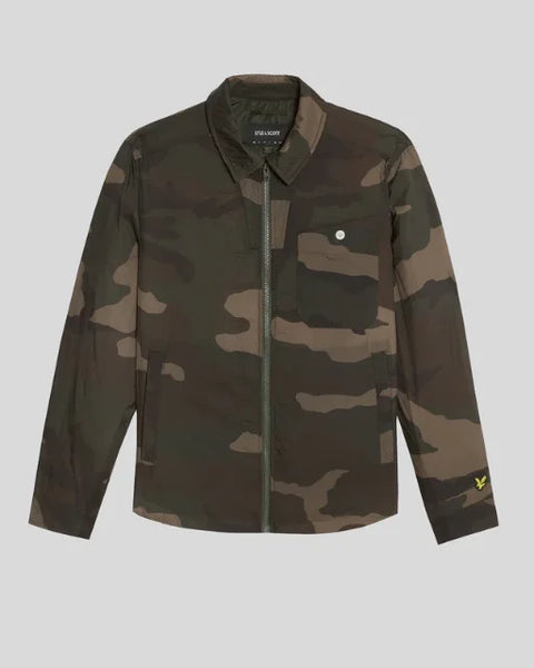 Lyle & Scott LW2318V Insulated Camoflage Overshirt In Grey Taupe