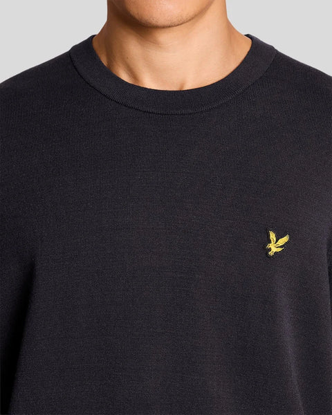 Lyle & Scott KN2449V Relaxed Short Sleeve Jumper In Z271 Dark Navy